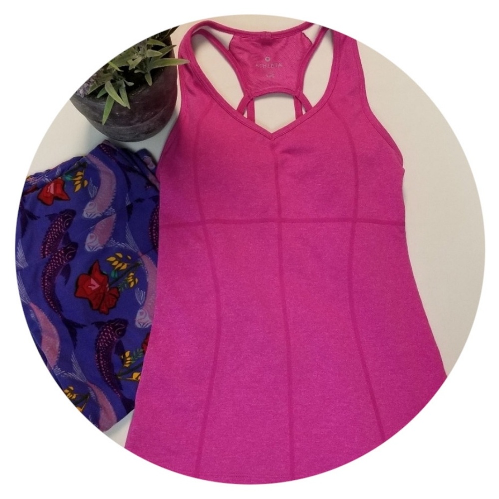 Athleta Hot Pink Strappy Workout Tank XXS